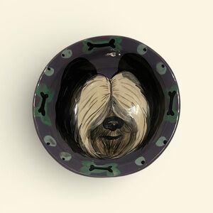 Hand Painted Dog Design Bowl